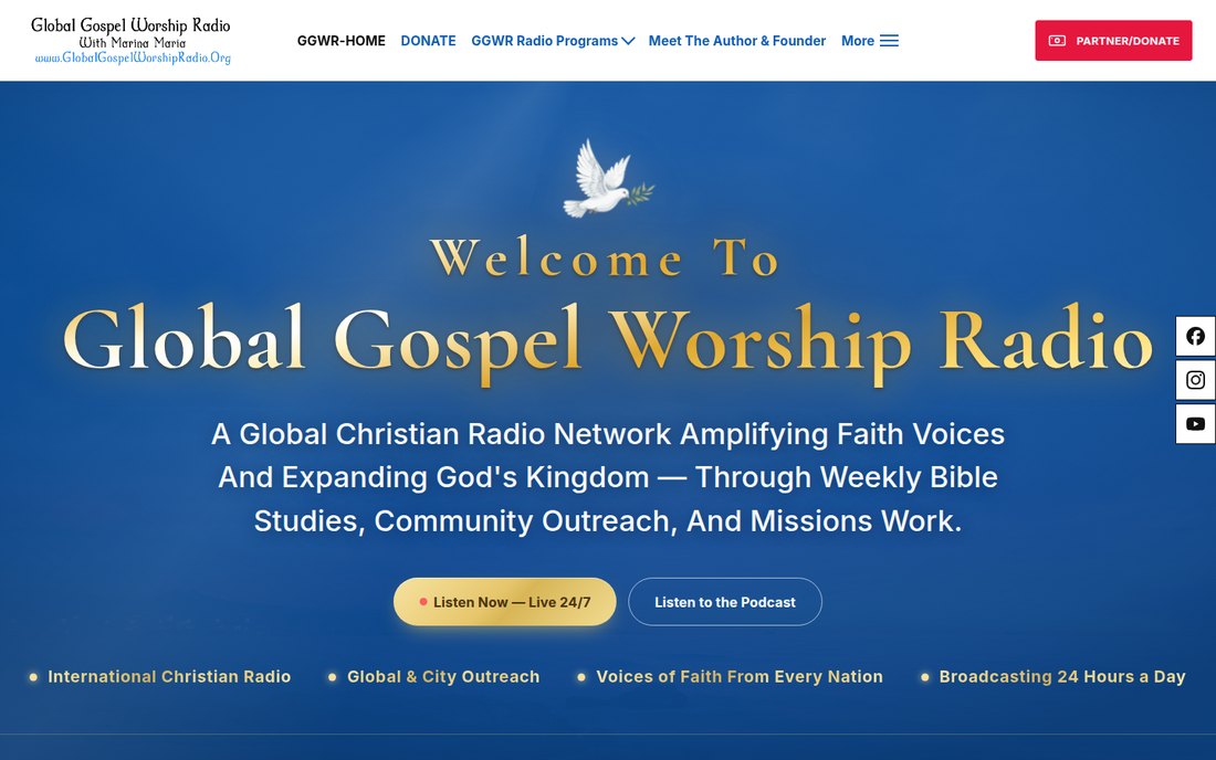 Global Gospel Worship Radio website