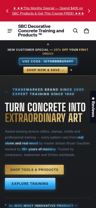 SBC Shopify store website