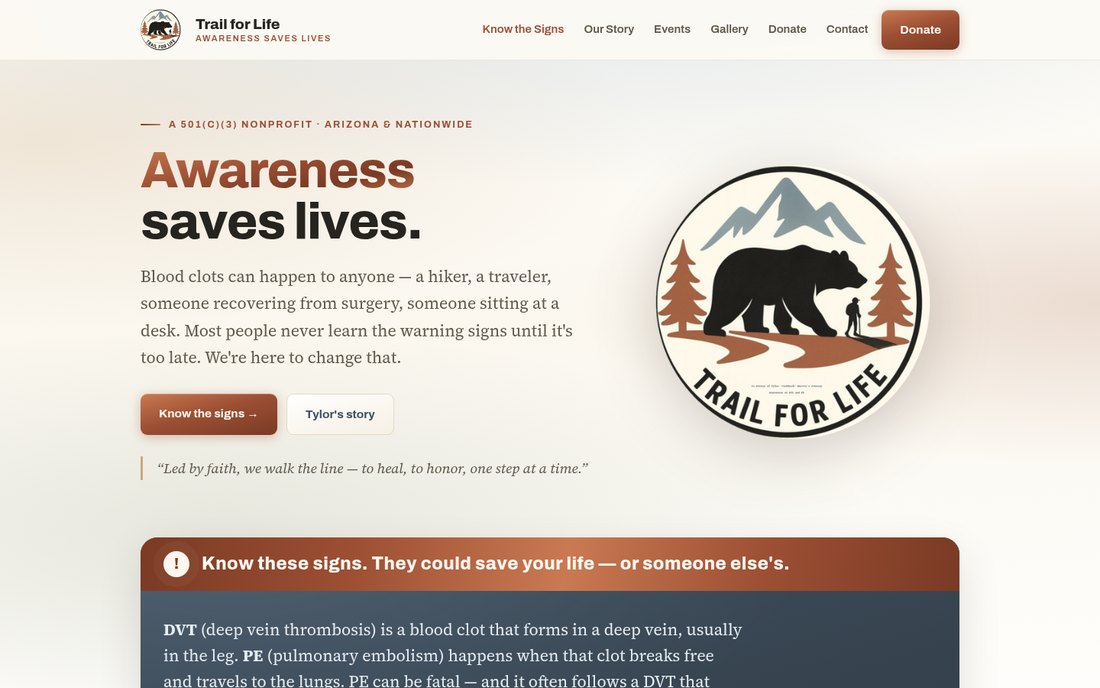Trail for Life website